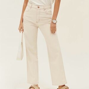 Reformation Cowboy High Rise Straight Jeans in Almond, size 28